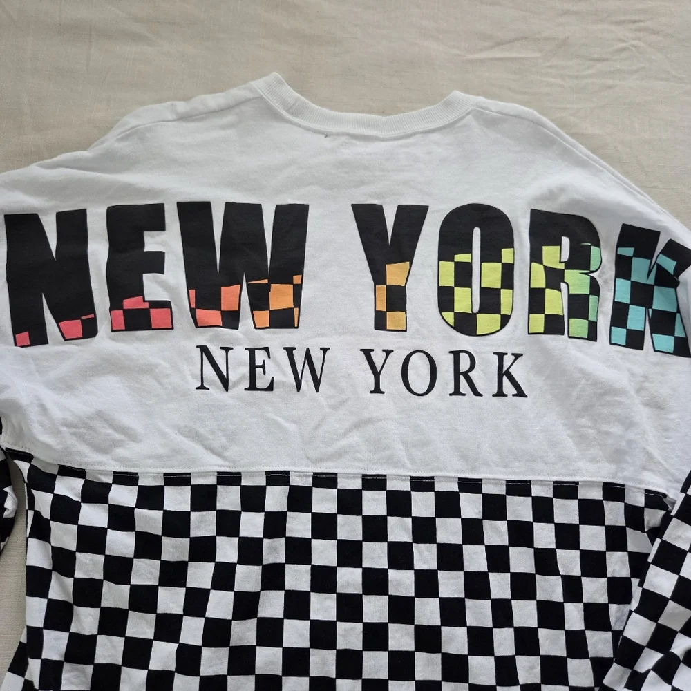 New York New York Graphic Checkered Long Sleeve Shirt MGM Resorts Adults Small - Picture 2 of 8